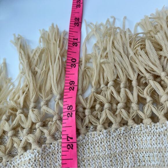 Lilly Pulitzer Tatum Long Fringe Hem Cardigan metallic gold sz L - Picture 6 of 8